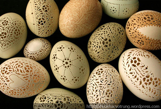 Sản phẩm trứng điêu khắc đa dạng và tinh xảo